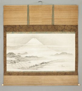 Kakemono, krajobraz góry Fuji autorstwa Japanese School