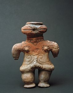 Rzeźba z terakoty dogu z Akita, okres Jomon XI-IV wiek pne autorstwa Japanese School