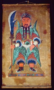 Gwanwoojanggun (naturalny pigment na papierze) autorstwa School Korean