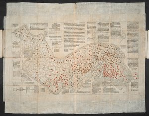 Haejwa chondo - mapa Półwyspu Koreańskiego pierwotnie stworzona ok. 1820 r. (kolorowa grawerunek) autorstwa School Korean