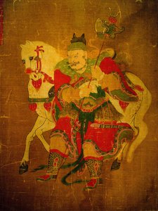 Posłaniec piekieł z koniem, obraz na rolce konopnej, okres Joseon, Kree. Muzeum Narodowe w Seulu, Republika Korei