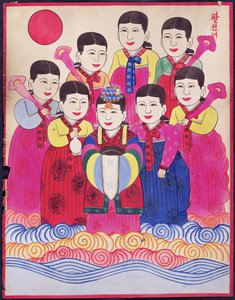 Pal Seonnyeo (naturalny pigment na papierze) autorstwa School Korean