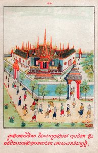 Mahajanaka Jataka. (grafika, ok. 1910) autorstwa School Laotian