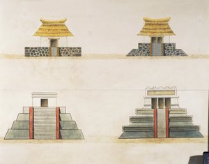 Rekonstrukcja historyczna budynków w Tenochtitlan (kolor lito)