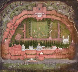 Czerwony Fort, Agra, Johnson Album VII nr 1 o numerze 11, ok. 1750 (gwasz na papierze)