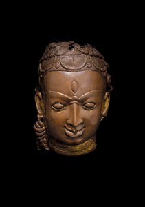 Maska repuzy Śiwy, ok. XI w. (miedź) autorstwa School Nepalese