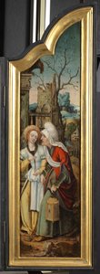 Adoracja pasterzy (lewy panel tryptyku) autorstwa School Netherlandish