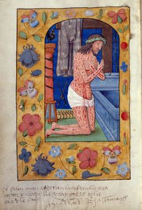 Kings 9 f.231v Chrystus klęka przy otwartym grobie (welum) autorstwa School Netherlandish