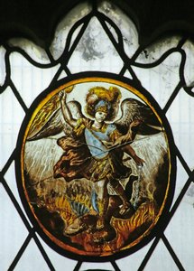Roundel: St Michael (witraż) autorstwa School Netherlandish