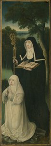 Święta Gertruda z Nivelles i kanoniczka augustiańska autorstwa School Netherlandish