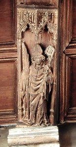 Św. Augustyn, jeden z Czterech Ojców Kościoła łacińskiego (drewno) autorstwa School Netherlandish