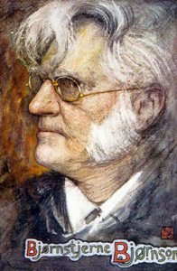 Bjørnstjerne Martinius Bjørnson (litografia kolorowa) autorstwa School Norwegian
