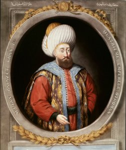 Imperium Osmańskie: portret czwartego sułtana osmańskiego Bajazyda I, znanego jako Yildirim (Błyskawica) (1389-1402). Biblioteka Topkapi Sarayi w Stambule