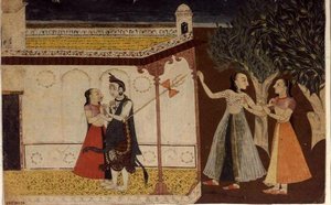 47.110/323 Shiva z żonami mędrców, epizod z „Puranów”, Kulu-Mandi, Himachal Pradesh