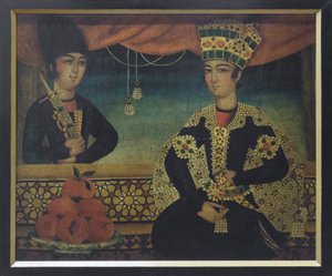 Książę Qajar, prawdopodobnie Mohammad Sadgeh (olej na płótnie)