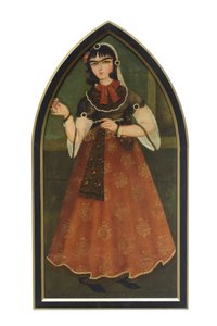 Młoda kobieta, wyznawca Mohammada Hassana, nieznany artysta (olej na płótnie)