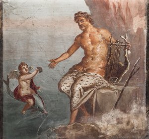 Polifem i Galatea, Herkulanum autorstwa School Roman