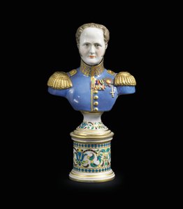 Porcelanowe popiersie cesarza Aleksandra I, ok. 1900 r. 1825-1850 (porcelana) autorstwa School Russian