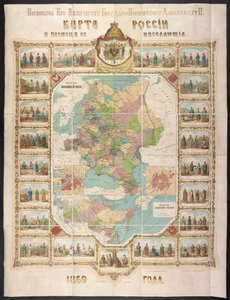Mapa Rosji, Mapa Rosji i plemion jej mieszkańców