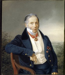 Portret malarza Aleksandra Sauerwelda (1782-1844). (Portret malarza A. Sauerwelda). Malarstwo anonimowe, olej na płótnie, debiut XIX w. Sztuka rosyjska autorstwa School Russian