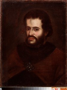 Portret cara Iwana W Aleksiejewicza (1666-1696). Obraz rosyjskiego mistrza, olej na płótnie, pocz. XVIII w. Narodowa Galeria Sztuki Republiki Komi, Sykyivkar (Rosja). autorstwa School Russian