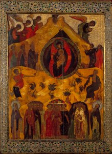 Zgromadzenie Matki Boskiej Ikony Rosyjskiej z 1560 r. Rosja, Monastere Solonsky autorstwa School Russian