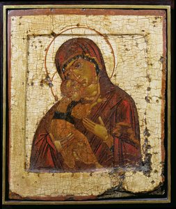 Matka Boża Włodzimierska, ikona rosyjska, szkoła pskowska, koniec XV w. (tempera na desce) autorstwa School Russian