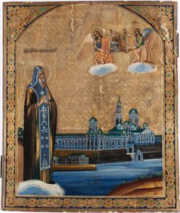 święty Nil de Stolbensk (mort en 1554) - Święty Nil z jeziora Seliger - ikona rosyjska autorstwa School Russian