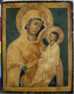 Madonna z Dzieciątkiem, koniec XVIII lub początek XIX w. (tempera na drewnie topoli) autorstwa School Serbian
