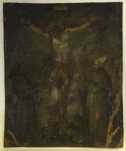 Ukrzyżowanie (Madonna On Verso) (olej na miedzi) autorstwa School Spanish