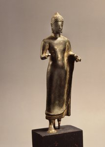 Stojący Budda, Okres Dawravati (Brąz)
