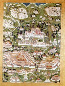 Przedstawicielstwo miasta Lhasa, tybetańska Thai-Ka, Muzeum Guimet, Paryż autorstwa School Tibetan