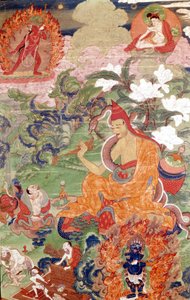 Magik Abhayakava z Bengalu, tybetański Thai-Ka, Musée Guimet, Paryż autorstwa School Tibetan