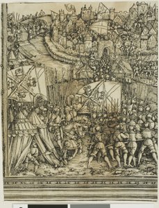 Kampania na Węgrzech, z Łuku Triumfalnego Maksymiliana I autorstwa School of Albrecht Dürer