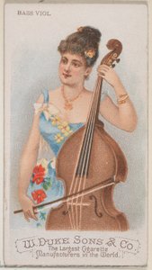 Bass Viol, z serii Musical Instruments N82 do papierosów marki Duke, 1888., 1888. autorstwa Schumacher and Ettlinger