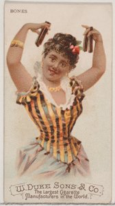 Kości, z serii Musical Instruments N82 do papierosów marki Duke, 1888., 1888. autorstwa Schumacher and Ettlinger