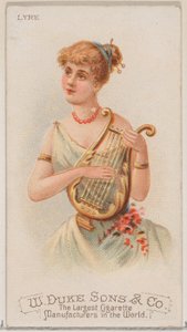 Lira z serii Musical Instruments N82 do papierosów marki Duke, 1888., 1888. autorstwa Schumacher and Ettlinger