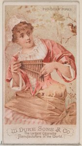 Fajki Pandean z serii Musical Instruments N82 do papierosów marki Duke, 1888., 1888. autorstwa Schumacher and Ettlinger