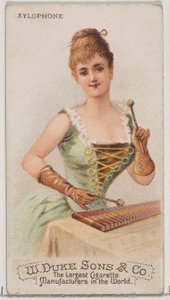 Ksylofon z serii Musical Instruments N82 do papierosów marki Duke, 1888., 1888. autorstwa Schumacher and Ettlinger