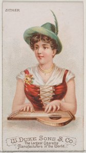 Cytra z serii Musical Instruments N82 do papierosów marki Duke, 1888., 1888. autorstwa Schumacher and Ettlinger