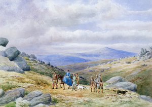 Strzelanina w Highlands, 1868 (wc na papierze) autorstwa Scottish School