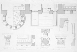 Zewnętrzne i wewnętrzne detale Holmwood, Glasgow (grawerowanie) autorstwa Scottish School