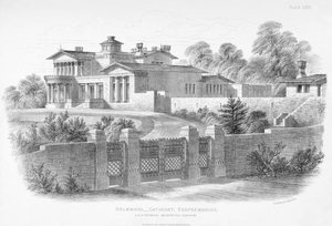 Widok zewnętrzny Holmwood, Glasgow (grawerowanie) autorstwa Scottish School