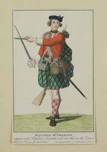 Malcolm McPherson, kapral w Pułku Czarnej Straży, rozstrzelany za dezercję, 1743 autorstwa Scottish School