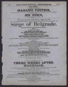 Program teatralny dla Theatre Royal, Edynburg, 23 sierpnia 1823 (lito) autorstwa Scottish School