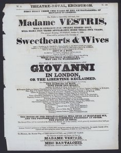 Program teatralny dla Theatre Royal, Edynburg, 6 października 1829 (lito) autorstwa Scottish School