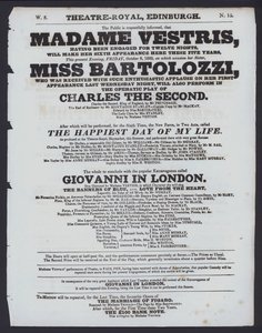 Program teatralny dla Theatre Royal, Edynburg, 9 października 1829 (lito) autorstwa Scottish School