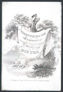 Valentine & Son, grawerki i drewniane stemple, karta handlowa autorstwa Scottish School