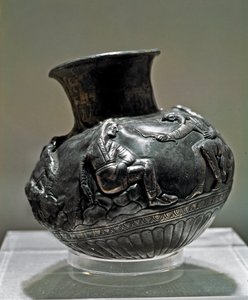 Art Scythe (cywilizacja scytycka lub Scytia): srebrna rytualna waza z VII-VI wieku p.n.e. Ermitaż, Sankt Petersburg autorstwa Scythian