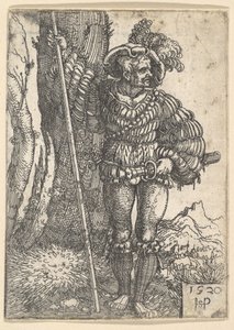Lansquenet stojący przy drzewie, 1520. autorstwa Sebald Beham